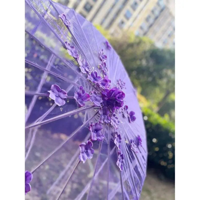 LED Chinese Japan Yarn Oiled Paper Silk Cloth Umbrella Costume Ancient Princess Umbrella Drama White Craft Umbrella Cosplay - Tophatter Daily Deals