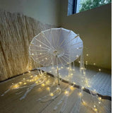 LED Chinese Japan Yarn Oiled Paper Silk Cloth Umbrella Costume Ancient Princess Umbrella Drama White Craft Umbrella Cosplay - Tophatter Daily Deals