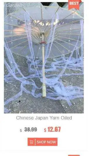 LED Chinese Japan Yarn Oiled Paper Silk Cloth Umbrella Costume Ancient Princess Umbrella Drama White Craft Umbrella Cosplay - Tophatter Daily Deals