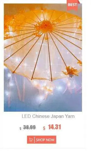 LED Chinese Japan Yarn Oiled Paper Silk Cloth Umbrella Costume Ancient Princess Umbrella Drama White Craft Umbrella Cosplay - Tophatter Daily Deals