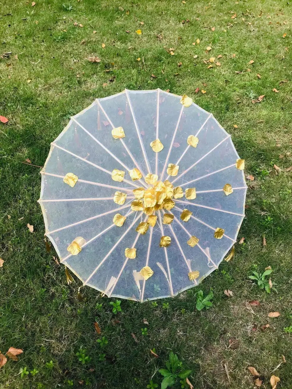 LED Chinese Japan Yarn Oiled Paper Silk Cloth Umbrella Costume Ancient Princess Umbrella Drama White Craft Umbrella Cosplay - Tophatter Daily Deals