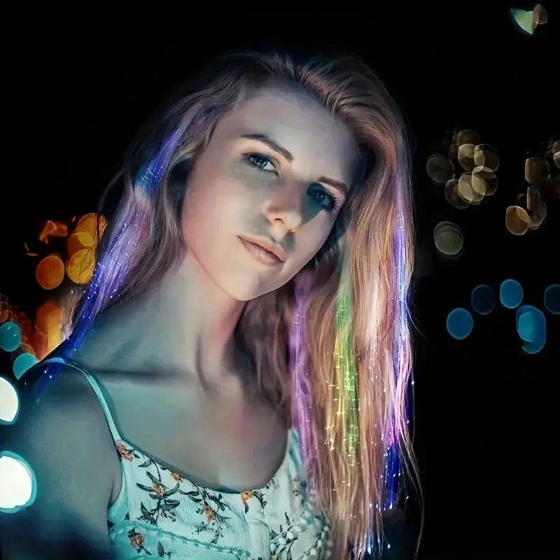 LED Glitter Wig Braids Colorful Butterfly Lights - Tophatter Daily Deals