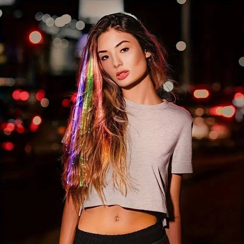 LED Glitter Wig Braids Colorful Butterfly Lights - Tophatter Daily Deals