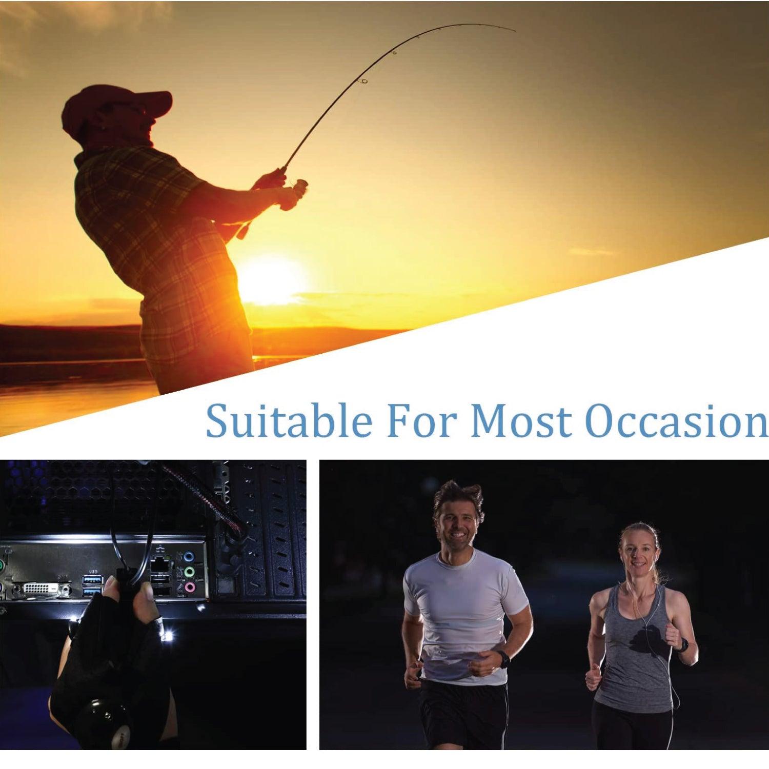 Gloves With Lights on Fingers - 1 Pair Finger Gloves with LED Light Flashlight Tools Outdoor Gear Rescue Torch Handy Mechanic Tool Night Fishing Light Gloves - Tophatter Daily Deals