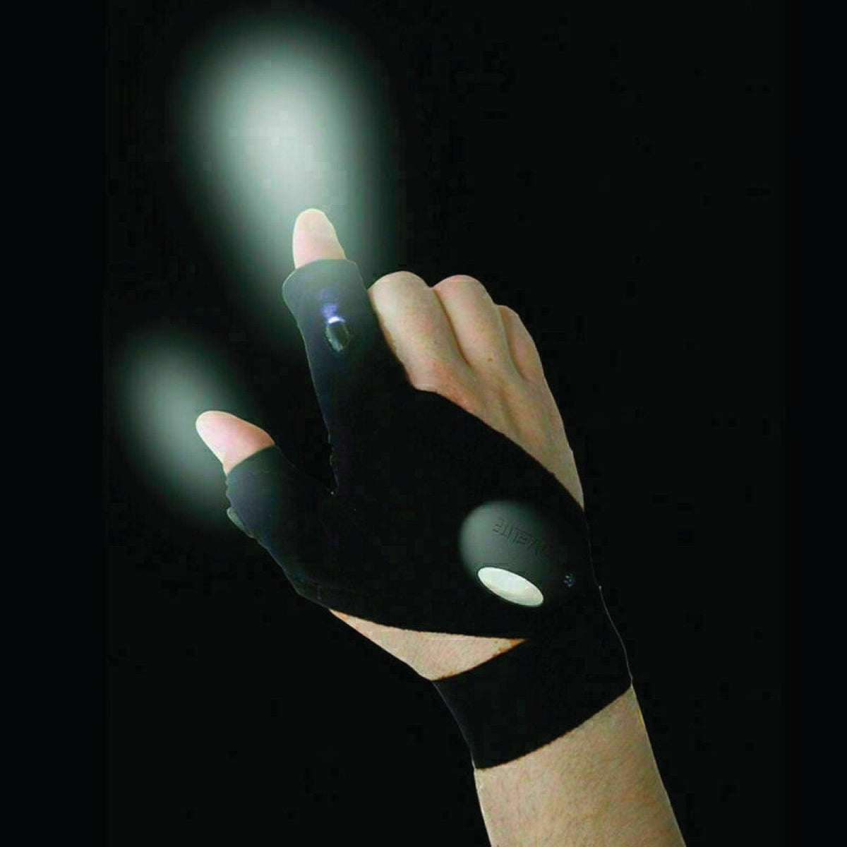Gloves With Lights on Fingers - 1 Pair Finger Gloves with LED Light Flashlight Tools Outdoor Gear Rescue Torch Handy Mechanic Tool Night Fishing Light Gloves - Tophatter Daily Deals