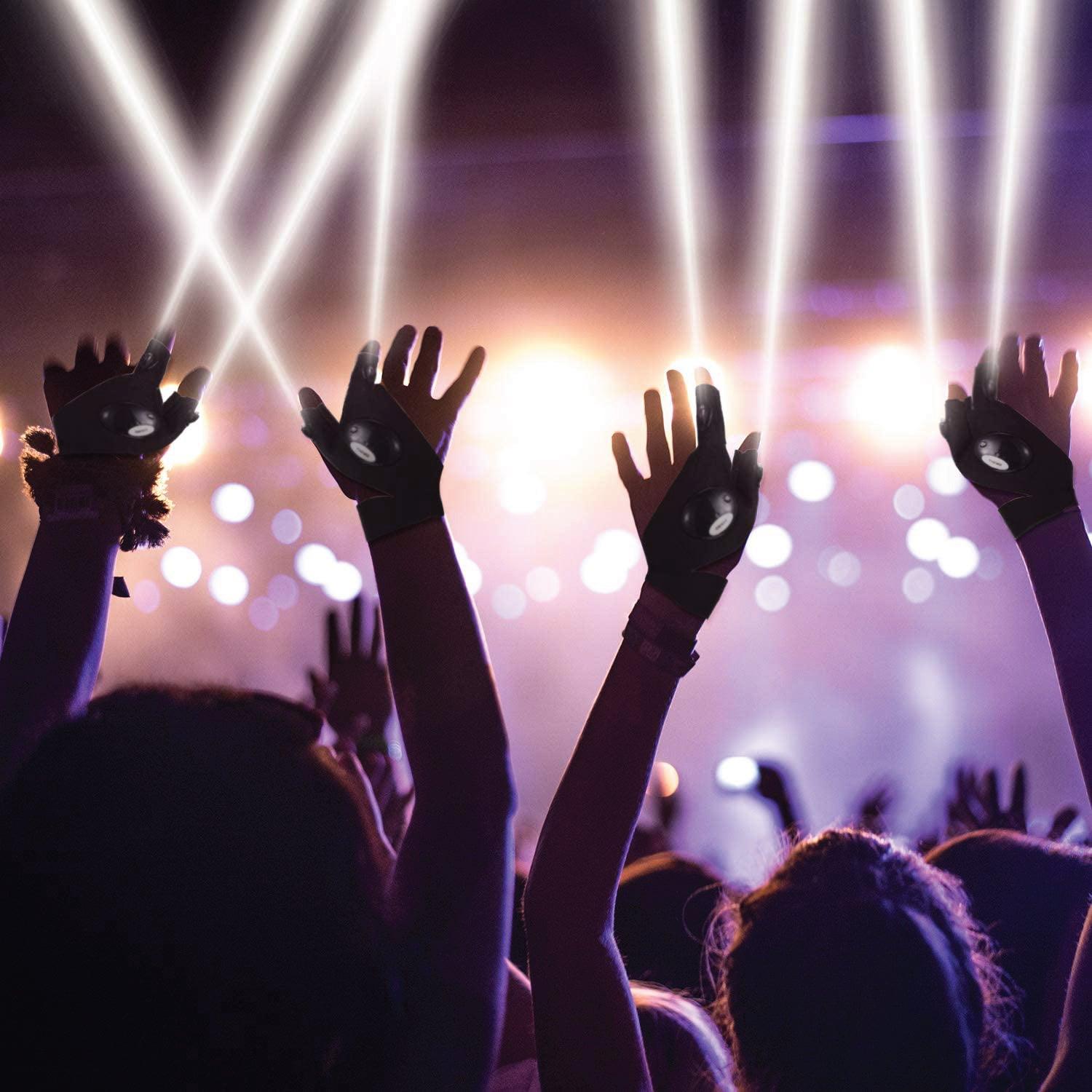 Gloves With Lights on Fingers - 1 Pair Finger Gloves with LED Light Flashlight Tools Outdoor Gear Rescue Torch Handy Mechanic Tool Night Fishing Light Gloves - Tophatter Daily Deals