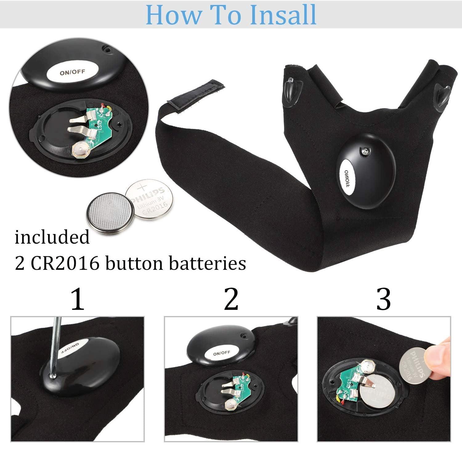 Gloves With Lights on Fingers - 1 Pair Finger Gloves with LED Light Flashlight Tools Outdoor Gear Rescue Torch Handy Mechanic Tool Night Fishing Light Gloves - Tophatter Daily Deals