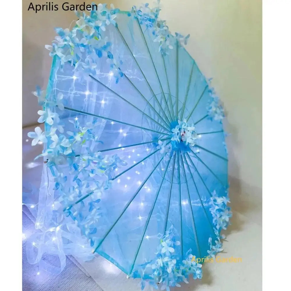 LED Yarn Silk Cloth Lace Decorative Umbrella Beach Parasol Princess Chinese Japan Umbrella Drama Craft Umbrella Cosplay - Tophatter Daily Deals