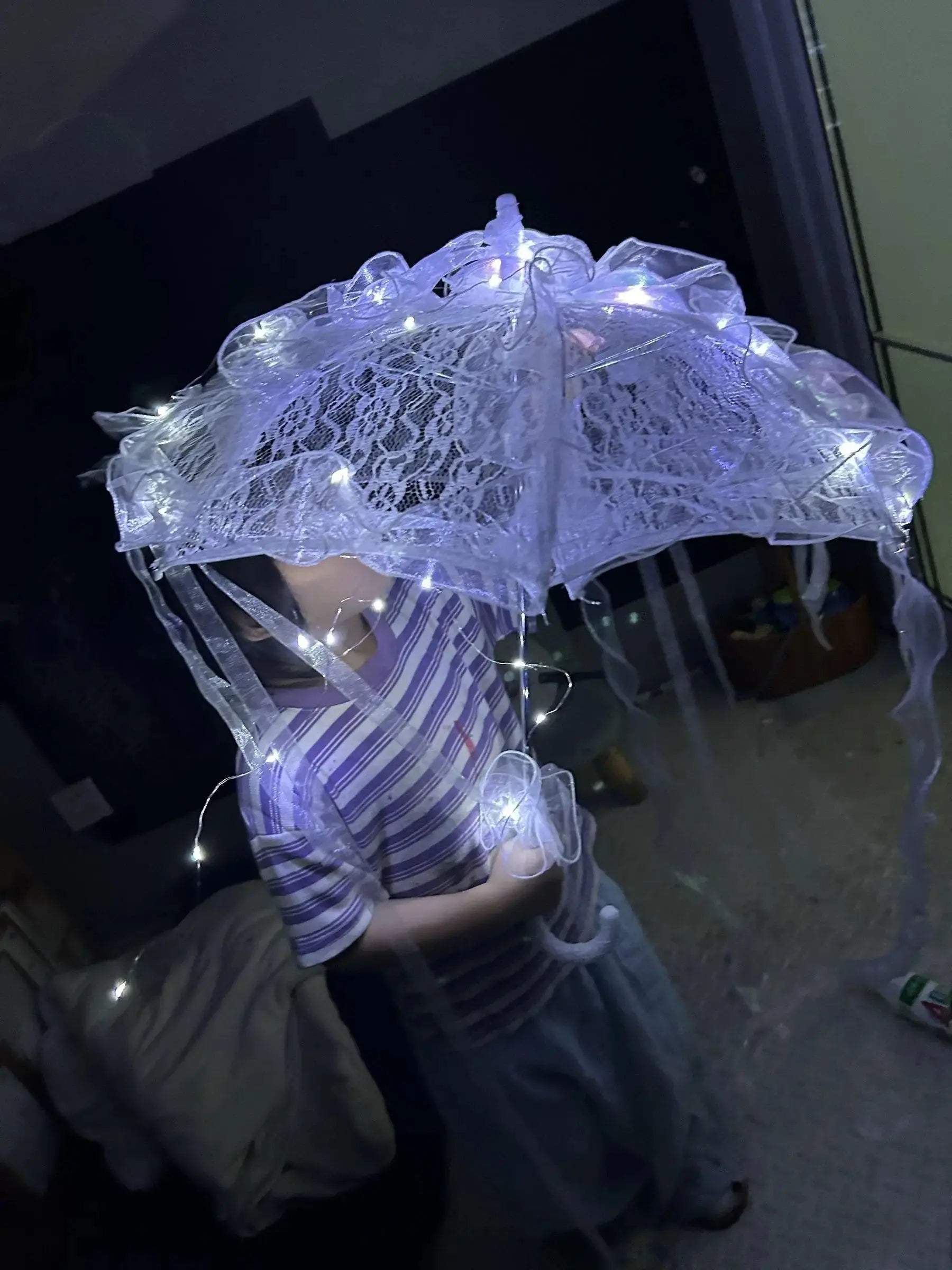LED Yarn Silk Cloth Lace Decorative Umbrella Beach Parasol Princess Chinese Japan Umbrella Drama Craft Umbrella Cosplay - Tophatter Daily Deals