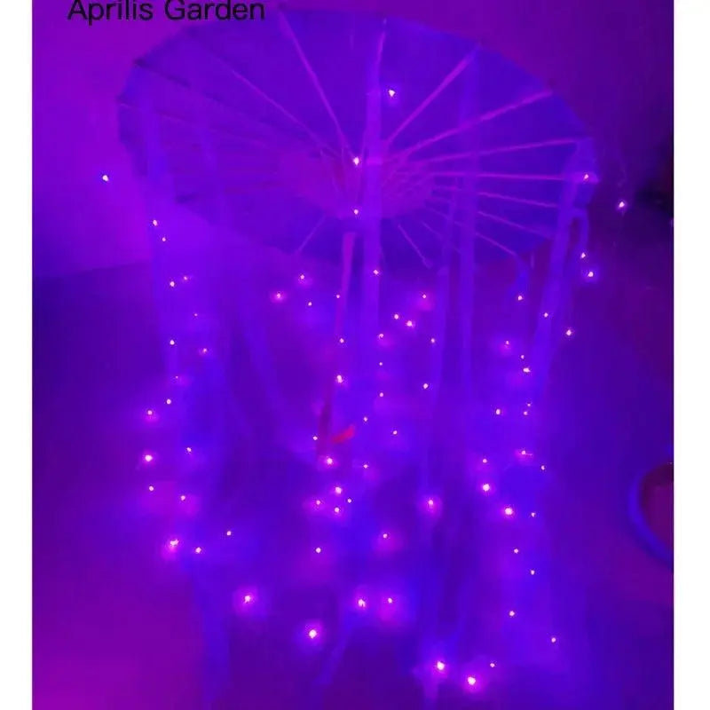 LED Yarn Silk Cloth Lace Decorative Umbrella Beach Parasol Princess Chinese Japan Umbrella Drama Craft Umbrella Cosplay - Tophatter Daily Deals