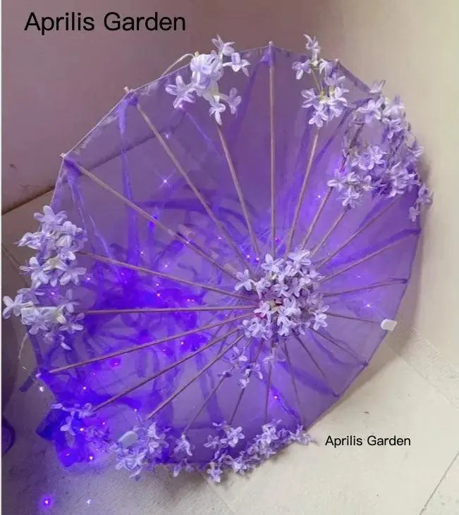 LED Yarn Silk Cloth Lace Decorative Umbrella Beach Parasol Princess Chinese Japan Umbrella Drama Craft Umbrella Cosplay - Tophatter Daily Deals