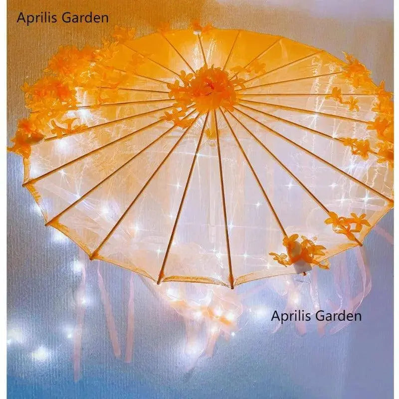 LED Yarn Silk Cloth Lace Decorative Umbrella Beach Parasol Princess Chinese Japan Umbrella Drama Craft Umbrella Cosplay - Tophatter Daily Deals