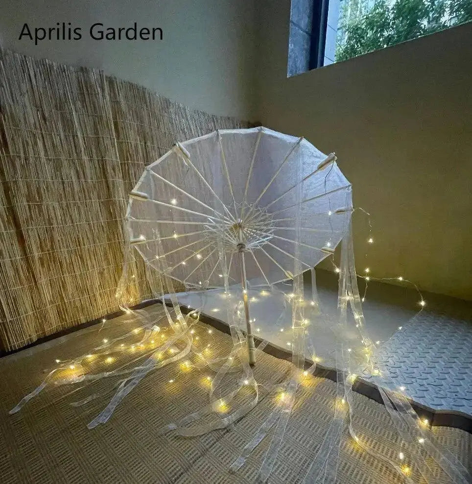 LED Yarn Silk Cloth Lace Decorative Umbrella Beach Parasol Princess Chinese Japan Umbrella Drama Craft Umbrella Cosplay - Tophatter Daily Deals