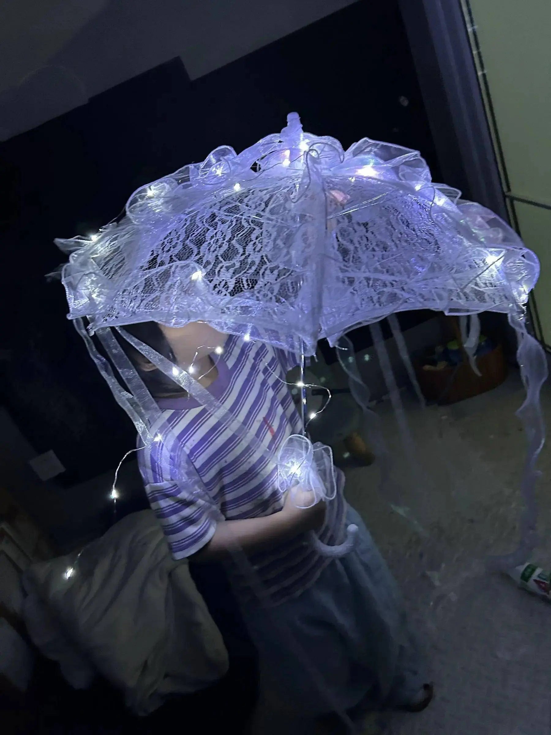 LED Yarn Silk Cloth Lace Decorative Umbrella Beach Parasol Princess Chinese Japan Umbrella Drama Craft Umbrella Cosplay - Tophatter Daily Deals