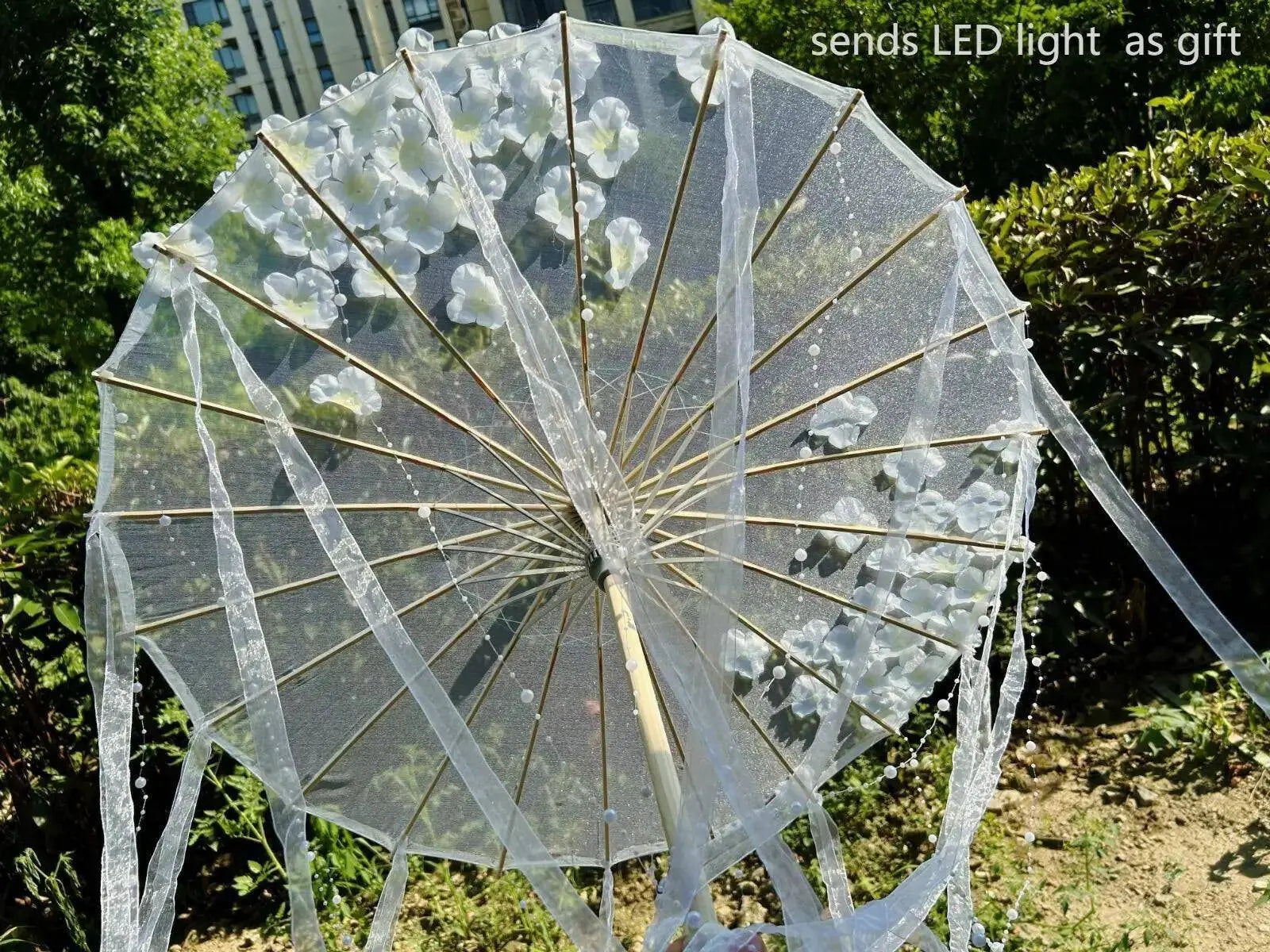 LED Yarn Silk Cloth Lace Decorative Umbrella Beach Parasol Princess Chinese Japan Umbrella Drama Craft Umbrella Cosplay - Tophatter Daily Deals