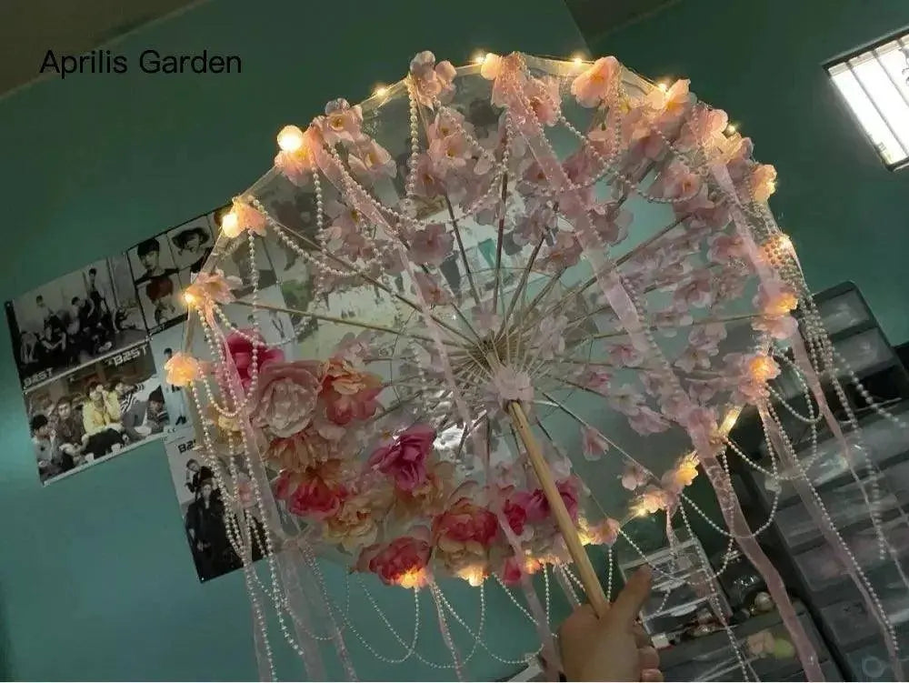 LED Yarn Silk Cloth Lace Decorative Umbrella Beach Parasol Princess Chinese Japan Umbrella Drama Craft Umbrella Cosplay - Tophatter Daily Deals