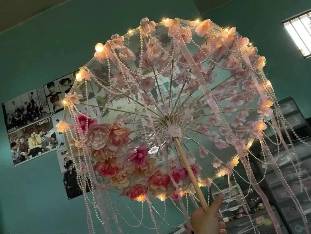 LED Yarn Silk Cloth Lace Decorative Umbrella Beach Parasol Princess Chinese Japan Umbrella Drama Craft Umbrella Cosplay - Tophatter Daily Deals