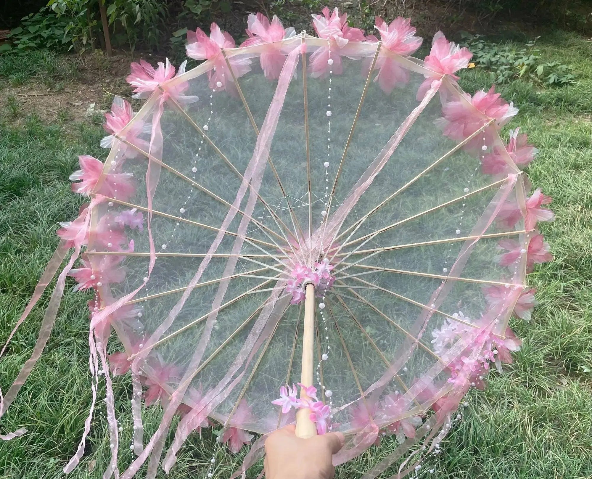 LED Yarn Silk Cloth Lace Decorative Umbrella Beach Parasol Princess Chinese Japan Umbrella Drama Craft Umbrella Cosplay - Tophatter Daily Deals