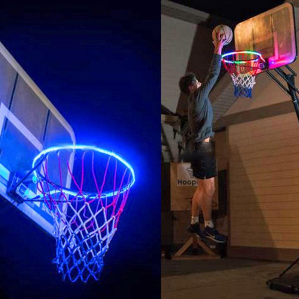 Basketball Hoop Sensor - Basketball Hoop Sensor-Activated LED Solar Strip Ring Lamp Light Flash Modes HB Sports & Outdoor - Tophatter Daily Deals