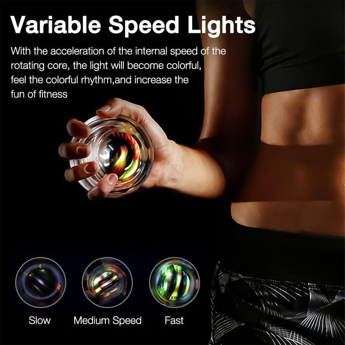 Powerball for Wrist - LED Wrist Ball Gyroscopic Powerball Gyro Power Fitness Equipment Exercise Ball - Tophatter Daily Deals