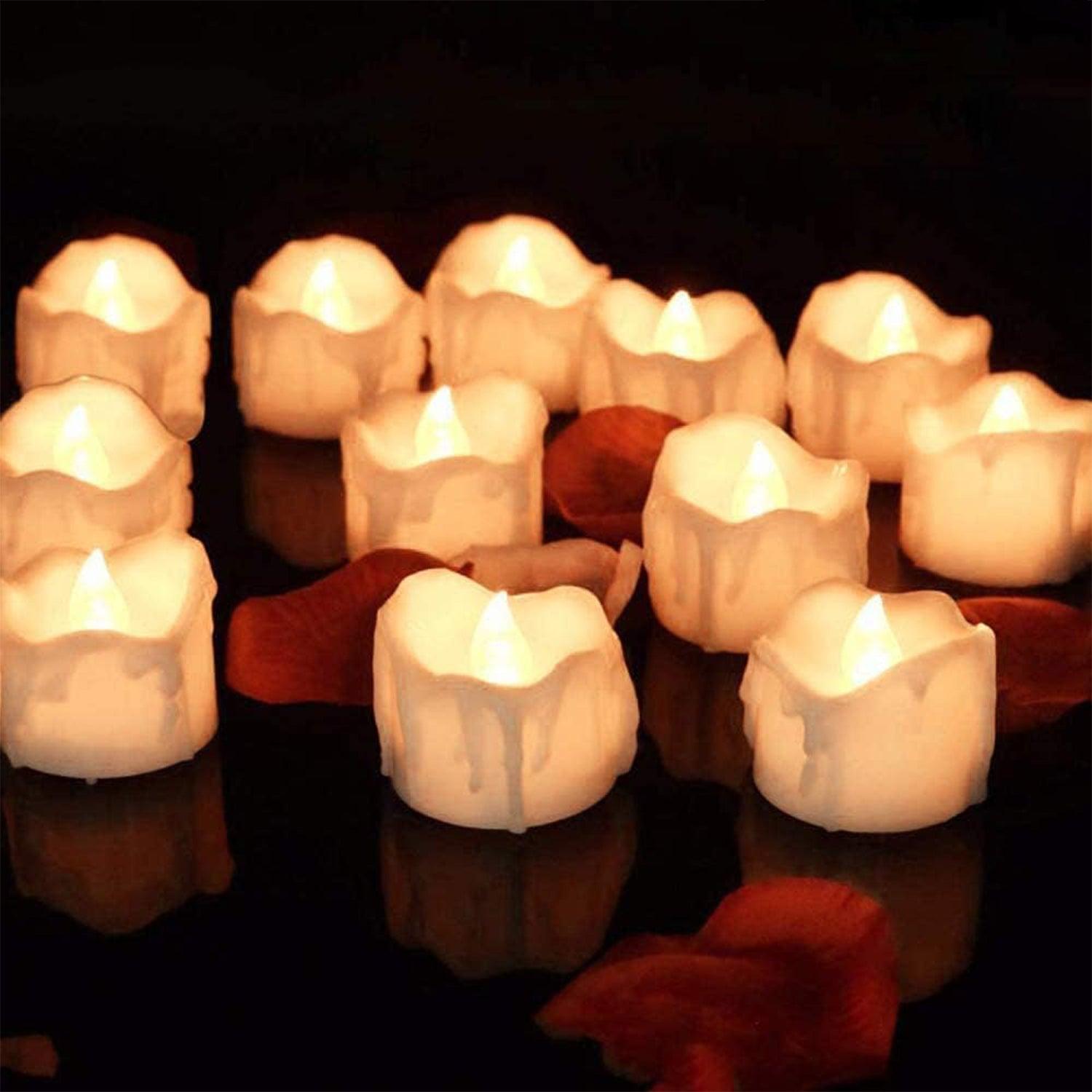 LED Candle Tea Lights - 12pcs Tea Lamp Flameless Flicker Timer Candles Battery Operated Home - Tophatter Daily Deals