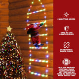 LED Ladder Lights - 9.8Ft Christmas Lights with Santa Claus 8 Modes Lights for Indoor Outdoor Xmas Decoration (Multicolour) Christmas - Tophatter Daily Deals