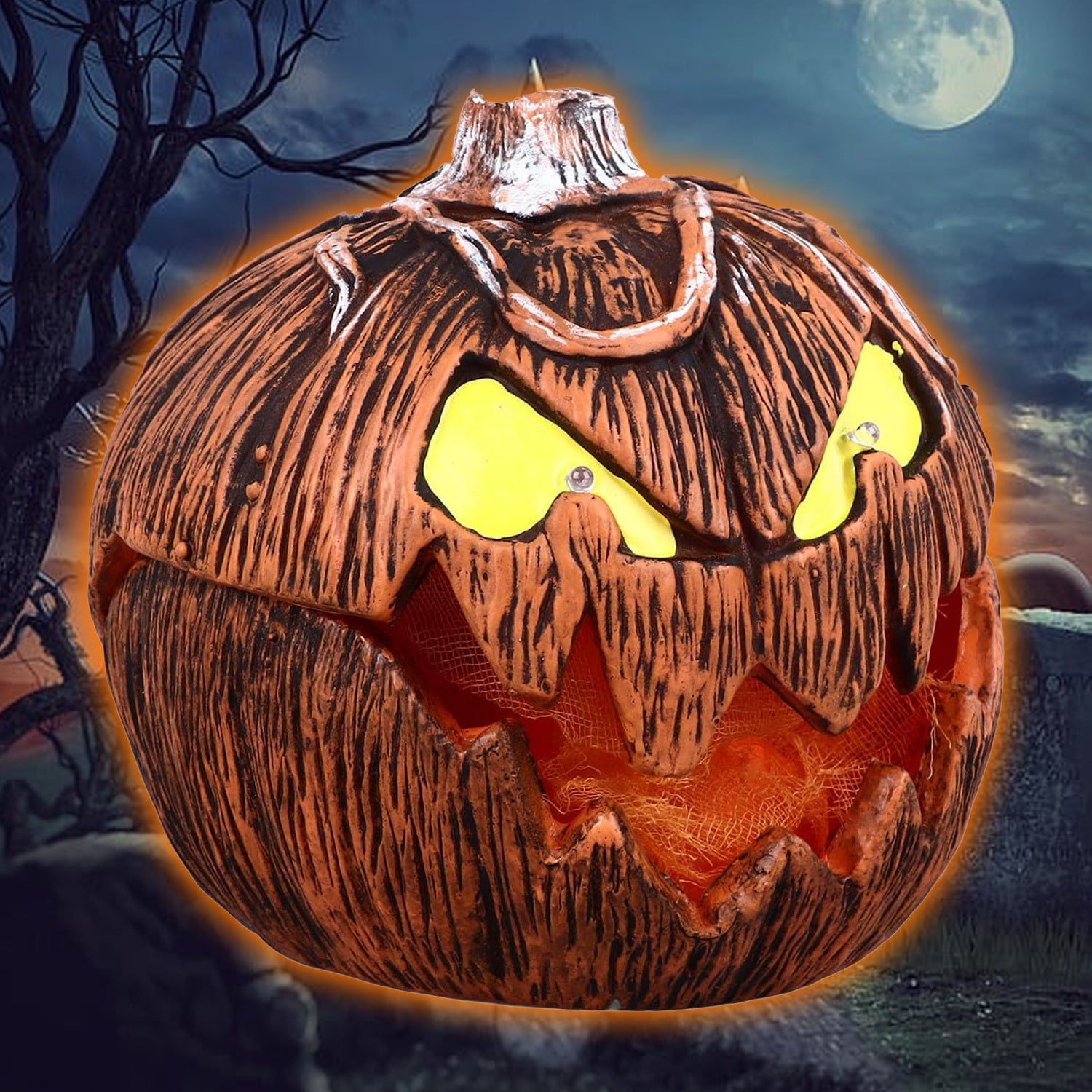 Scary Pumpkin for Halloween – LED Light Up Halloween Haunted House Voice Control Lift Pumpkin Decoration Scary pumpkin for halloween - Tophatter Daily Deals