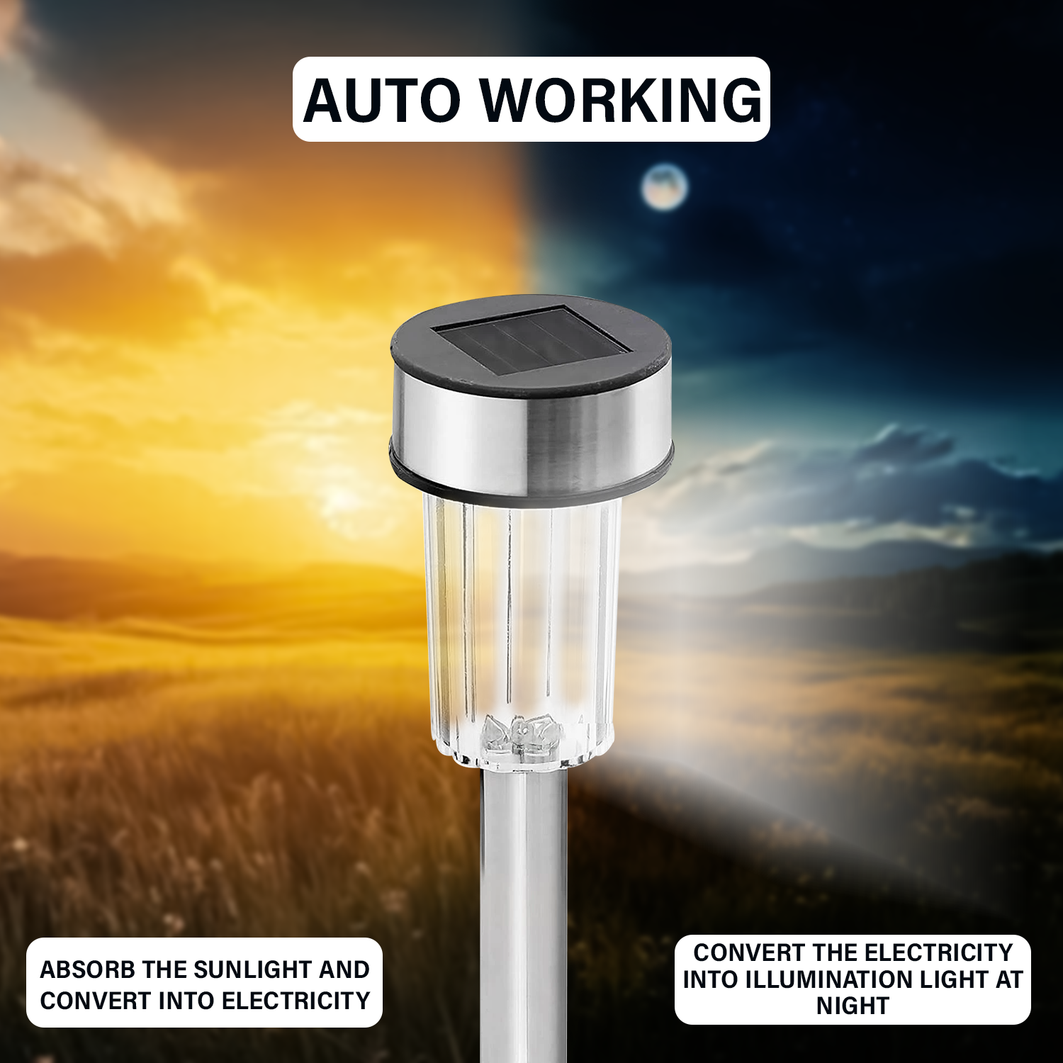 Solar Powered Garden Stake Lights – 10pcs Outdoor LED Pathway Lights for Yard, Lawn & Flower Beds Garden Lighting Accessories - Tophatter Daily Deals