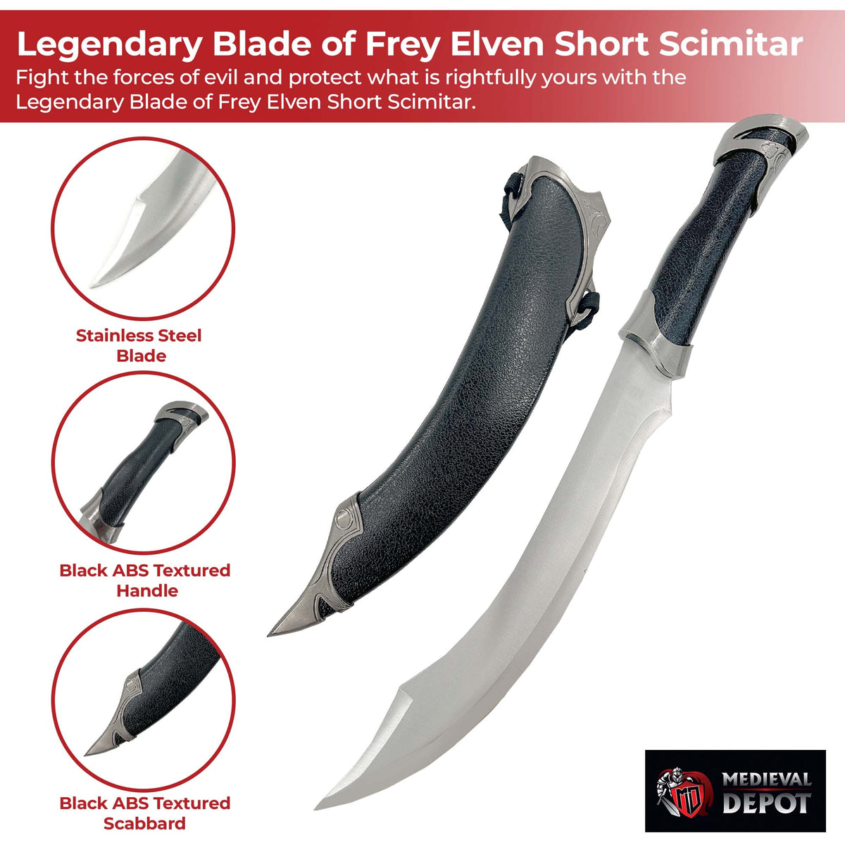 Legendary Blade of Frey Elven Short Scimitar swords - Tophatter Daily Deals