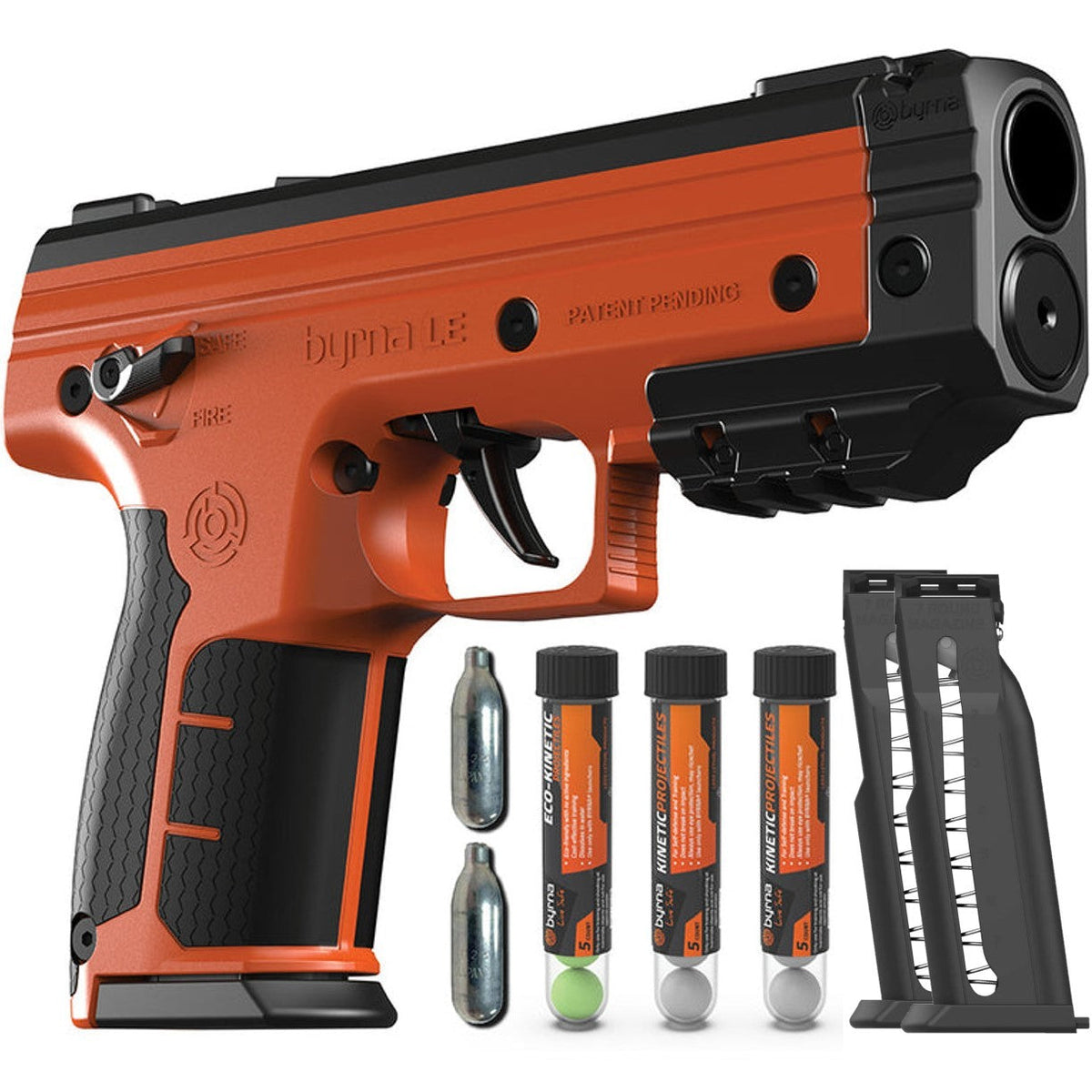 Byrna® LE Kinetic Non-Lethal CA Legal Projectile Gun Bundle Orange - Tophatter Daily Deals