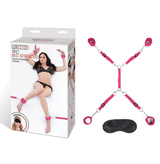 7-Piece Hot Pink Bed Spreader Bondage Set With Adjustable Cuffs > Bondage Gear > Restraints - Tophatter Daily Deals