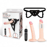 Lux Fetish 3 PC Strap-On Pegging Set With 6.5 Inch Realistic Vibrating Dildo and 6 Inch Slim Anal Dildo > Dildos > Strap On Harnesses - Tophatter Daily Deals