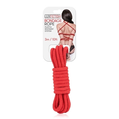 Lux Fetish Bondage Rope 3 Meter 10 Foot Soft Cotton Red Rope for BDSM and Shibari Kinbaku > Bondage Gear > Rope - Tophatter Daily Deals
