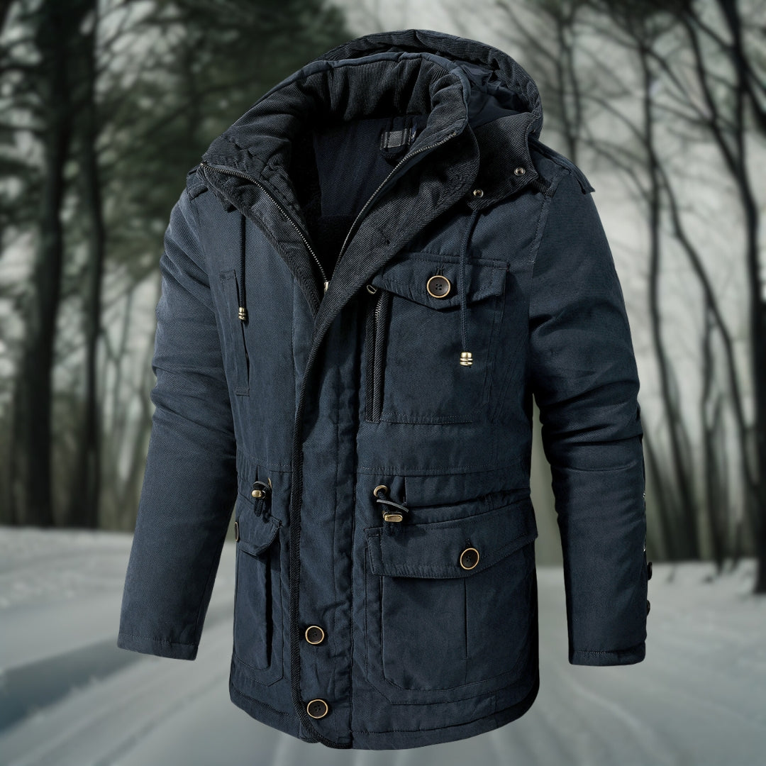 Waterproof Men Parka - Mid Thigh Hooded, Fleece Lined - Tophatter Daily Deals
