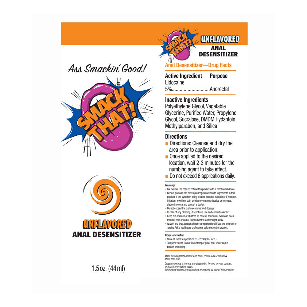 Smack That Anal Desensitiser Unflavoured 44ml Tube > Lube > Anal - Tophatter Daily Deals
