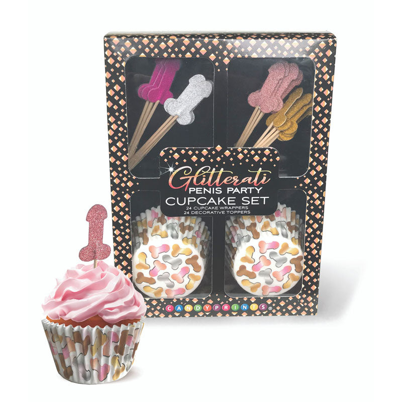 Glitterati Penis Party Cupcake Set of 24 > Novelties > Party Supplies - Tophatter Daily Deals
