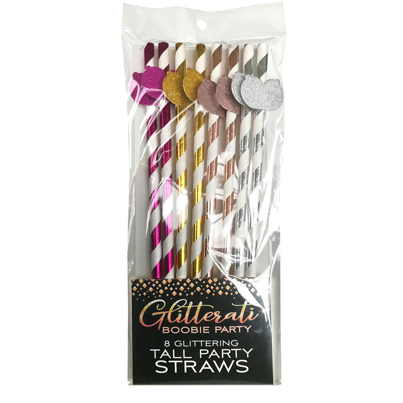 Glitterati Boobie Tall Party Straws Set of 8 Adult Party Accessories > Novelties > Party Supplies - Tophatter Daily Deals