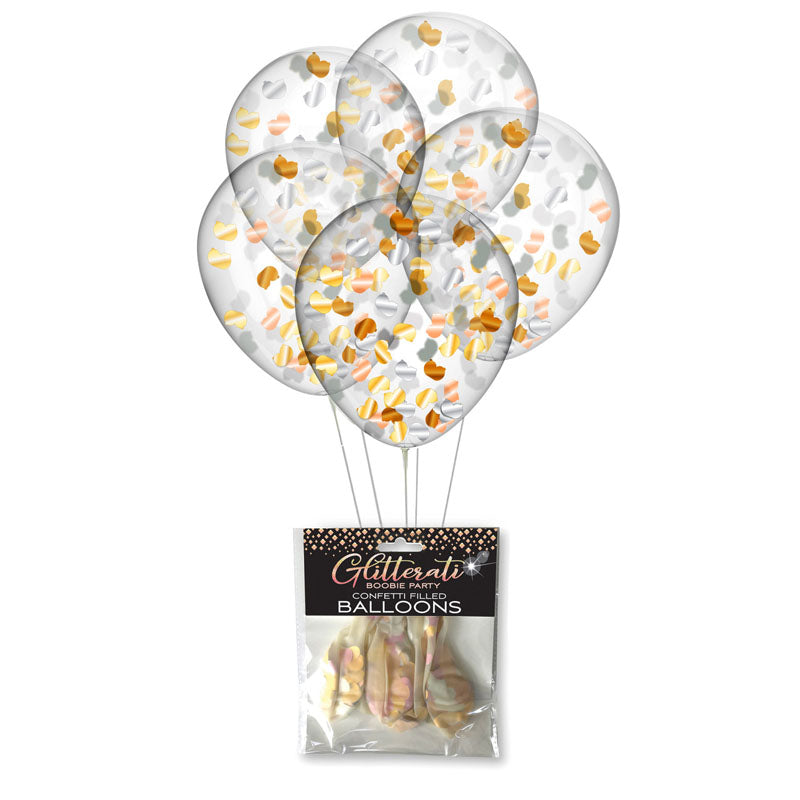 Glitterati Boobie Confetti Balloons Set of 5 Adult Party Supplies > Novelties > Bachelor & Bachelorette Items - Tophatter Daily Deals