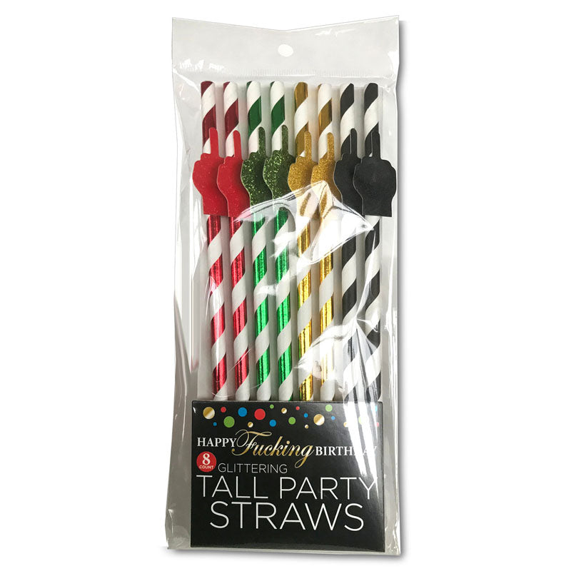 Happy Birthday Tall Party Straws - 8 Pack Fun Adult Party Straws > Novelties > Party Supplies - Tophatter Daily Deals