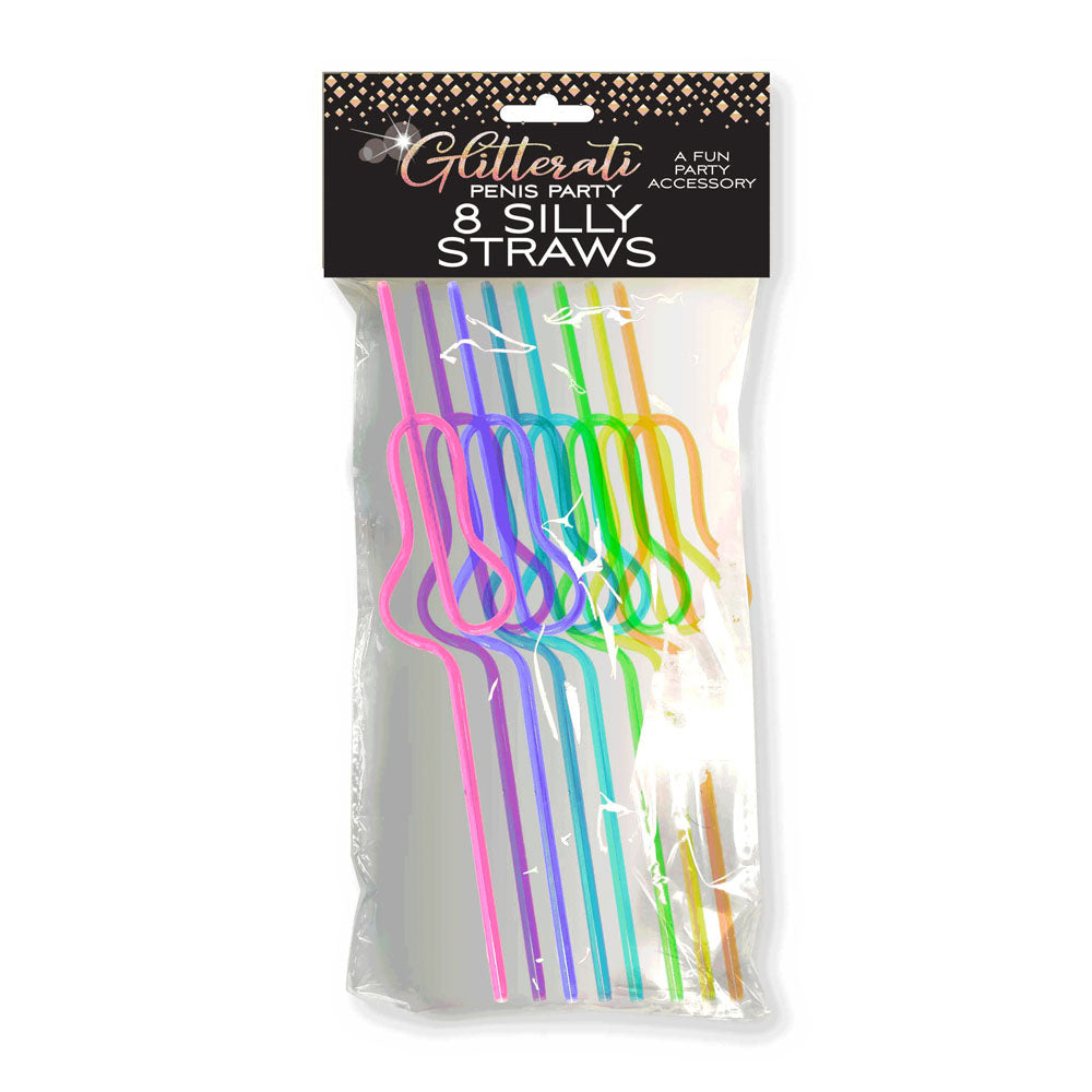 Glitterati Penis Silly Straws Set of 8 Reusable Party Straws > Novelties > Party Supplies - Tophatter Daily Deals