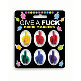 Give A Fuck Drink Markers – Set of 6 Novelty Cocktail Drink Markers > Novelties > Gag Gifts - Tophatter Daily Deals