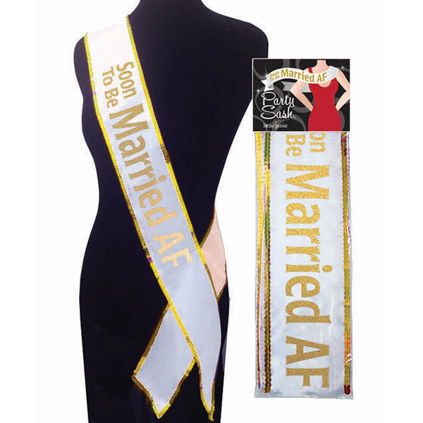 Bridal Sash for Bride to Be - Soon to Be Married AF White Sash > Novelties > Party Supplies - Tophatter Daily Deals