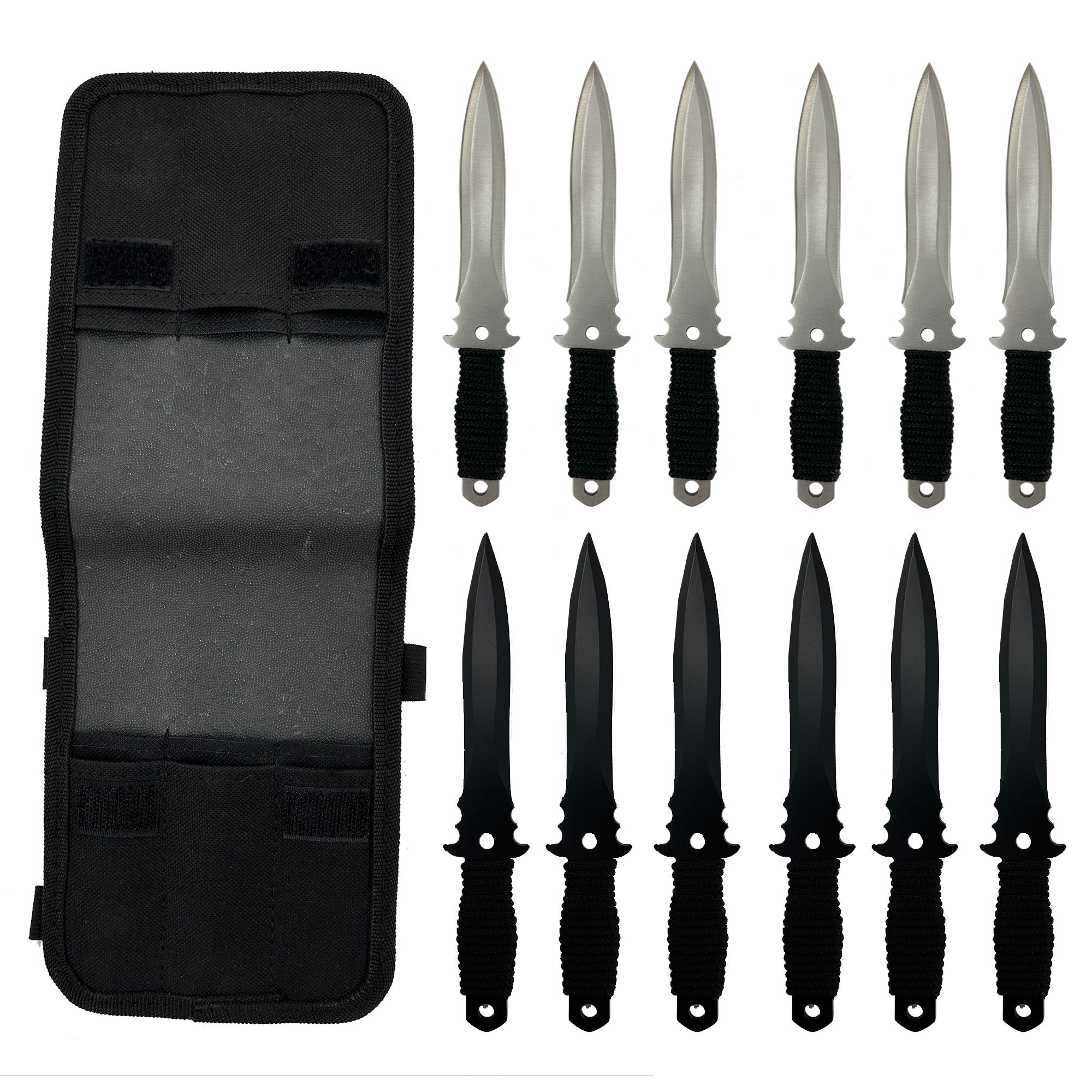 Light & Dark Throwing Knife 12 Piece Set knives - Tophatter Daily Deals