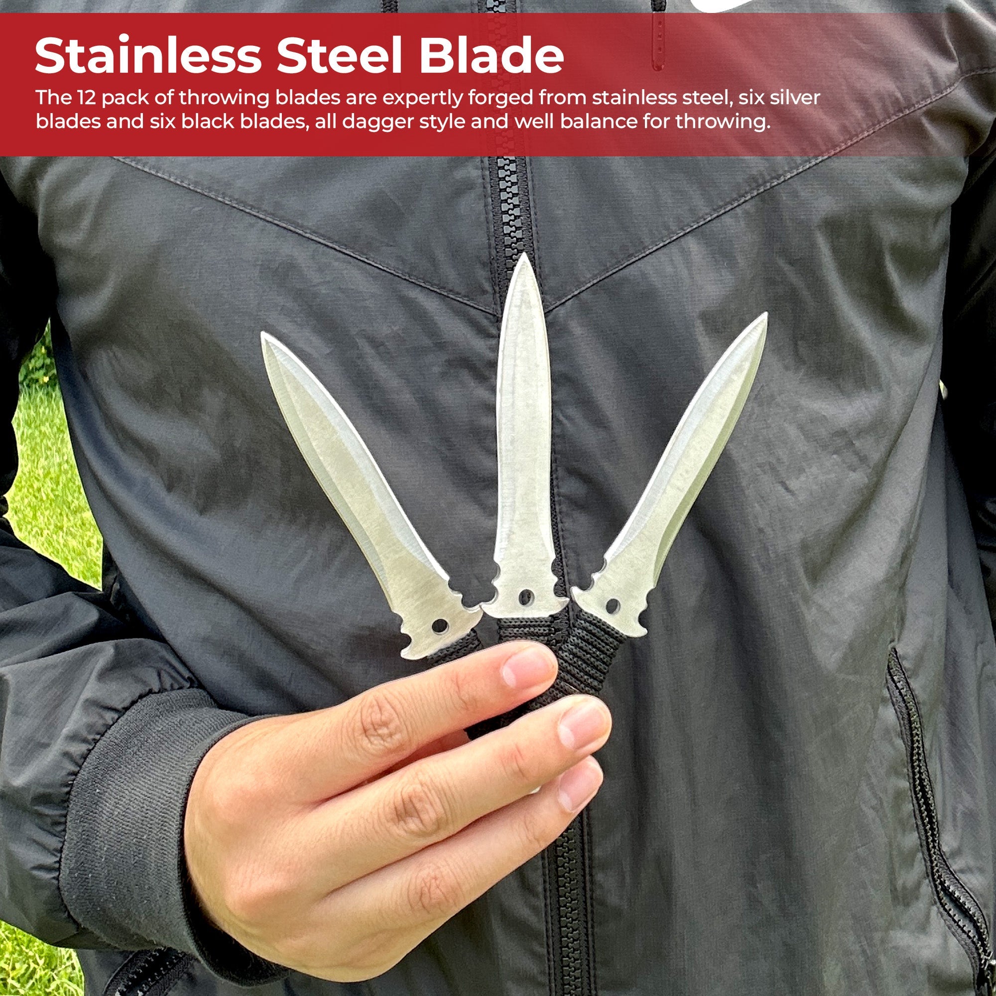 Light & Dark Throwing Knife 12 Piece Set knives - Tophatter Daily Deals