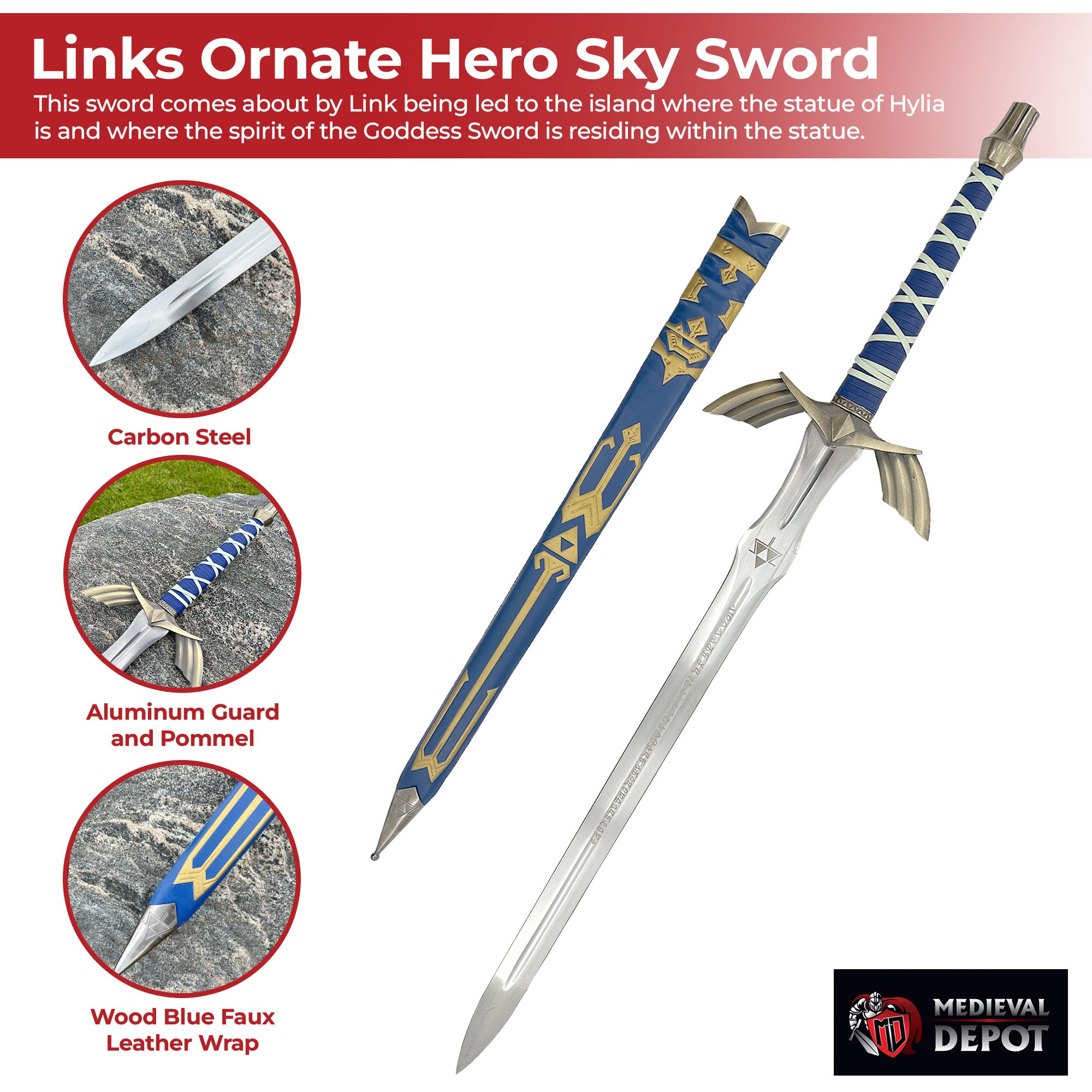 Links Ornate Prophecy Hero Sky Sword swords - Tophatter Daily Deals