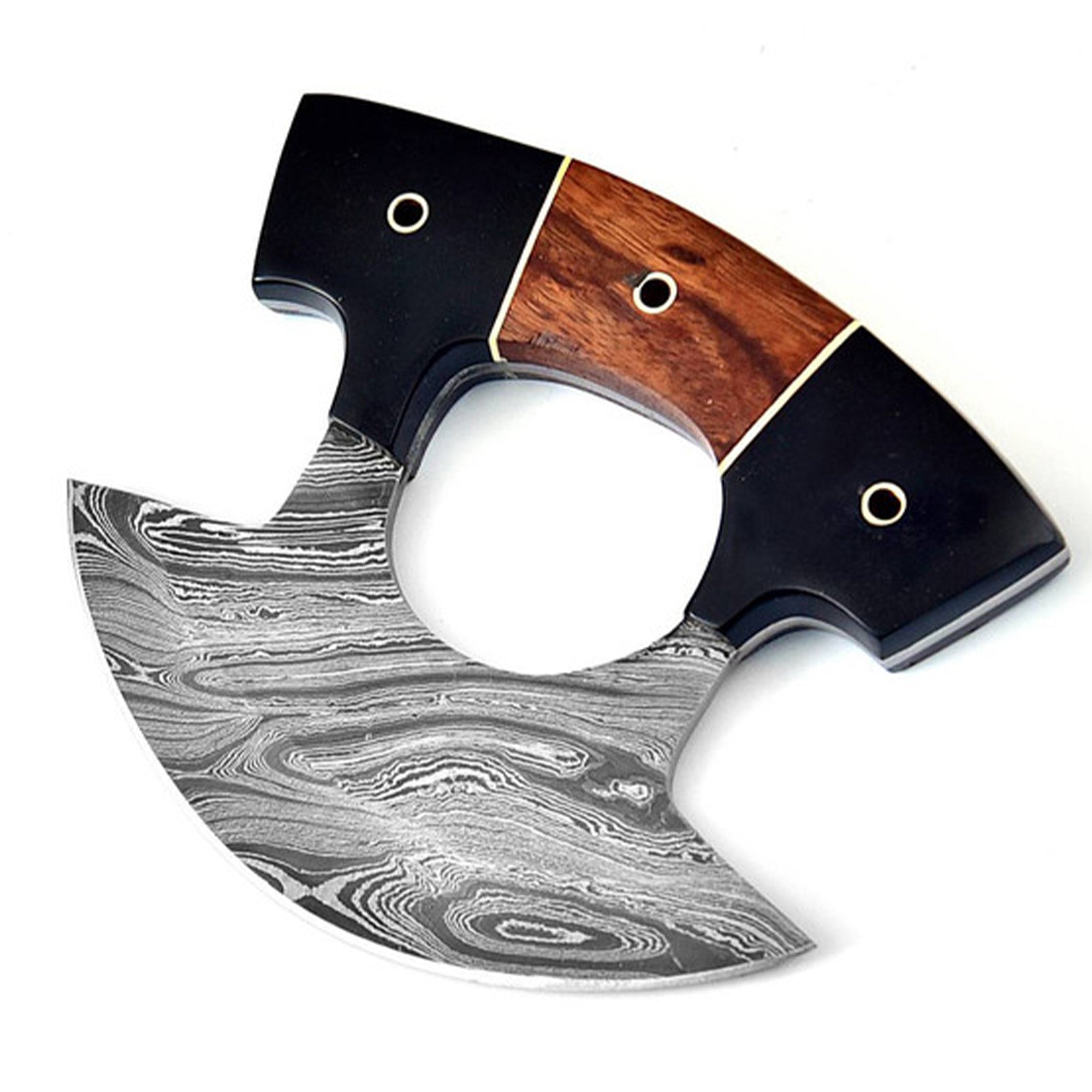 Live for Food Ulu Damascus Kitchen Camping Knife with Sheath Knives - Tophatter Daily Deals