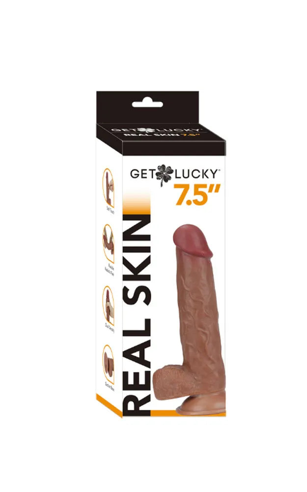 Real Skin 7.5 Inch Dual-Layer Sliding Skin Dildo > Dildos > Realistic Dildos - Tophatter Daily Deals