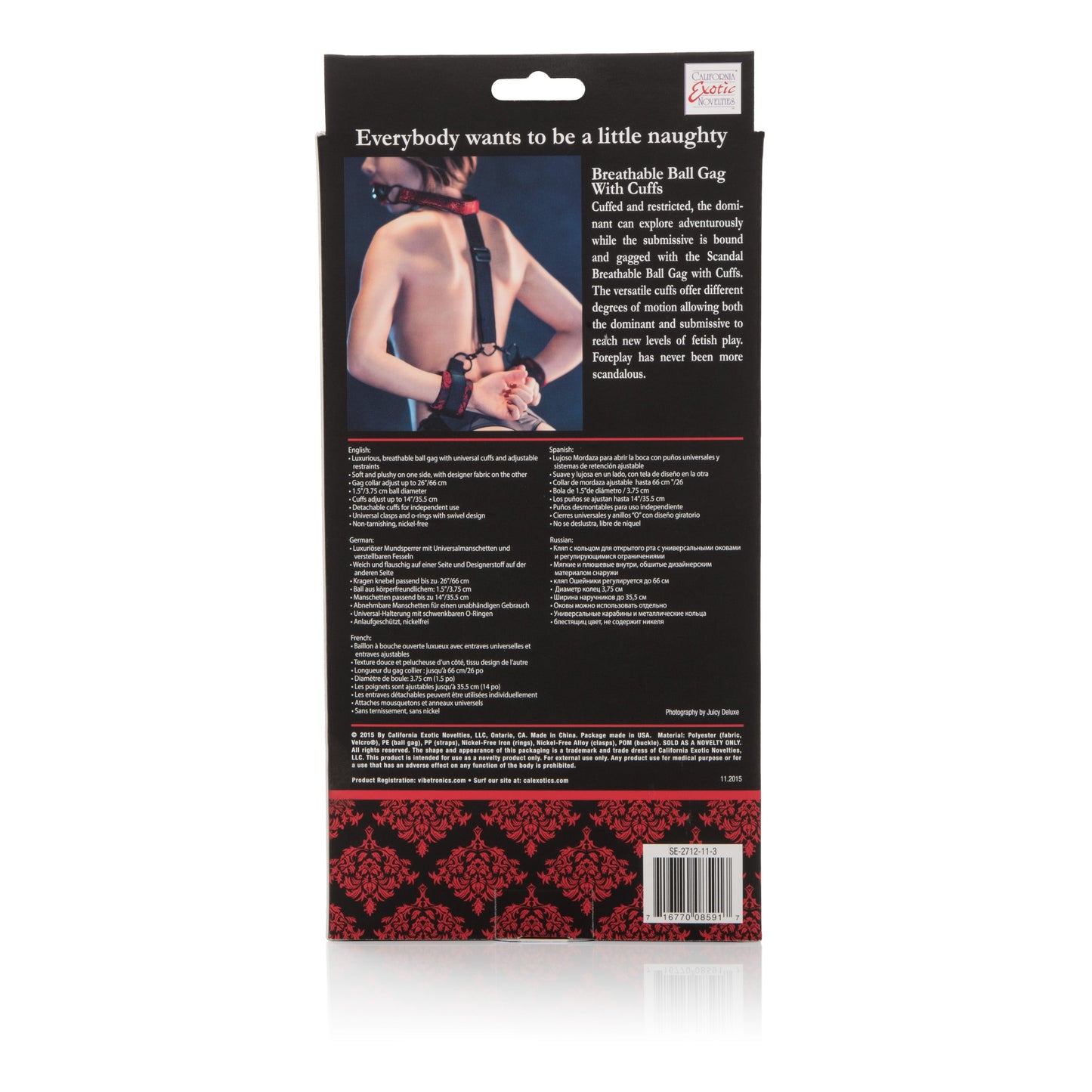Scandal Breathable Ball Gag and Adjustable Cuffs for Comfort > Bondage Gear > Gags and Bits - Tophatter Daily Deals