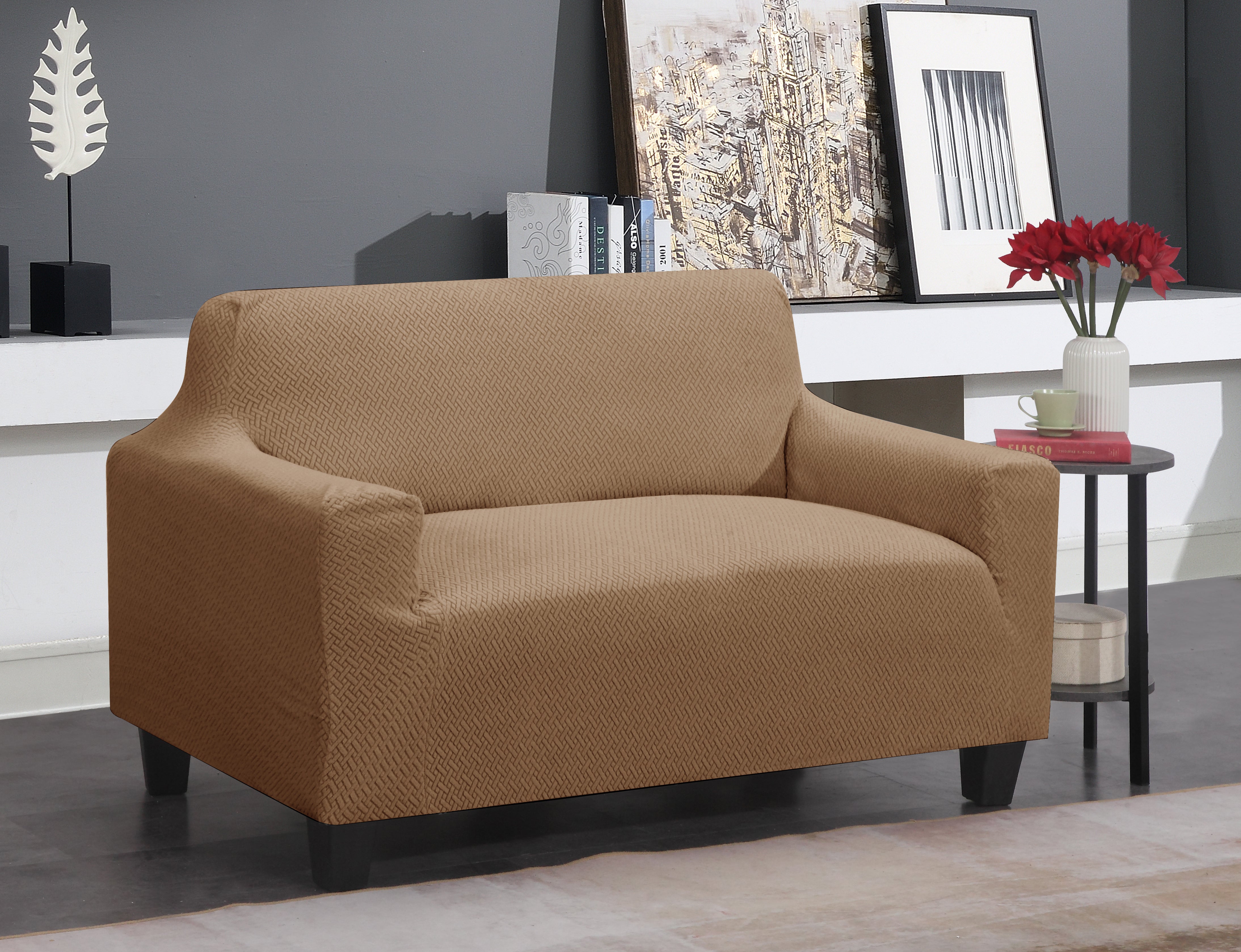 J&V Textiles Super Stretch Couch Slip Cover - Sofa, Love Seat and Chair Sizes Slip Covers - Tophatter Daily Deals