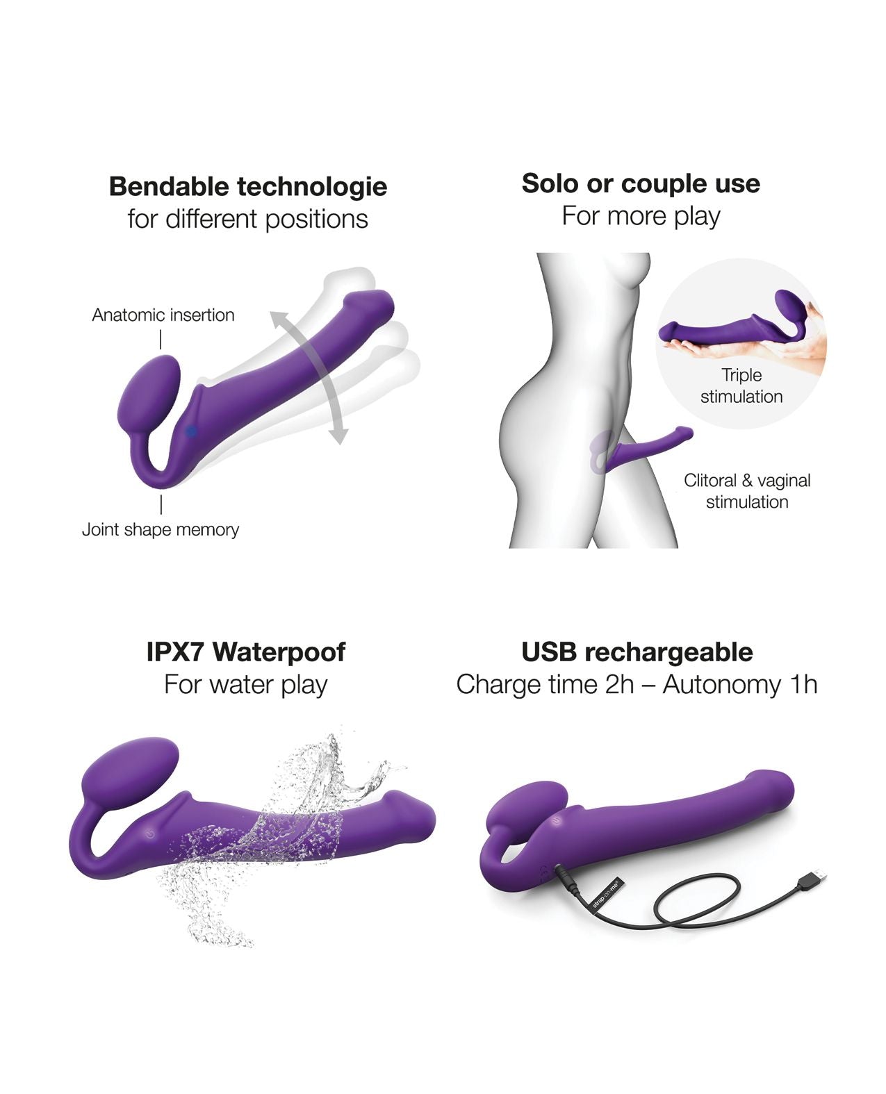 Strap On Me Vibrating Bendable Strapless Strap On Dildoes & Dongs - Tophatter Daily Deals